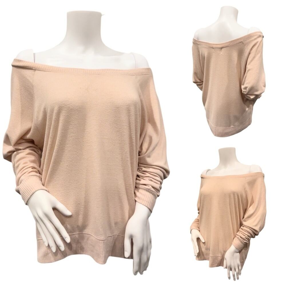 #T66 Nation LTD Raglan Off the Shoulder Sweater SZ M $98